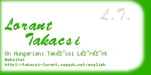 lorant takacsi business card